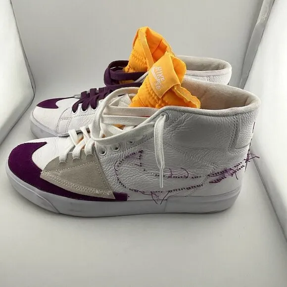 Unisex Nike‎ SB Blazer Mid Edge Lakers Men’s 8 Womens 9.5 DA2189-100