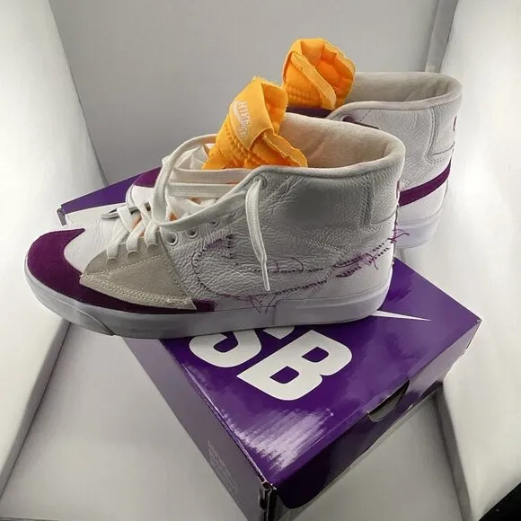 Unisex Nike‎ SB Blazer Mid Edge Lakers Men’s 8 Womens 9.5 DA2189-100