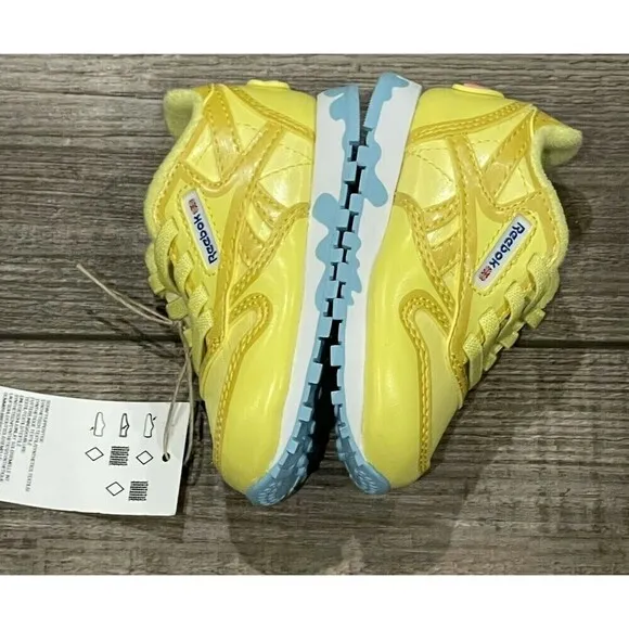 Unisex Reebok Classic Peppa Pig Colab SZ 4 infants Leather Yellow Shoes Toddler
