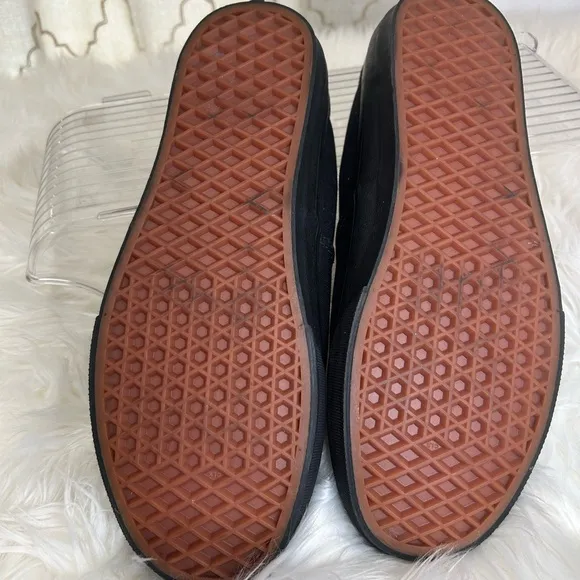 Unisex Vans Black Canvas Sneakers size men 9 women 10.5 like new