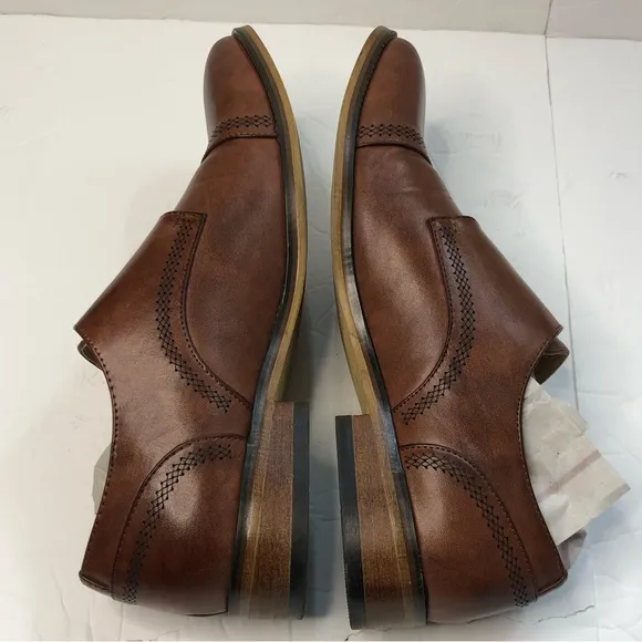 UV Signature Shoes Men’s Size 10.5 Monk Strap Brown Leather Dress Shoes