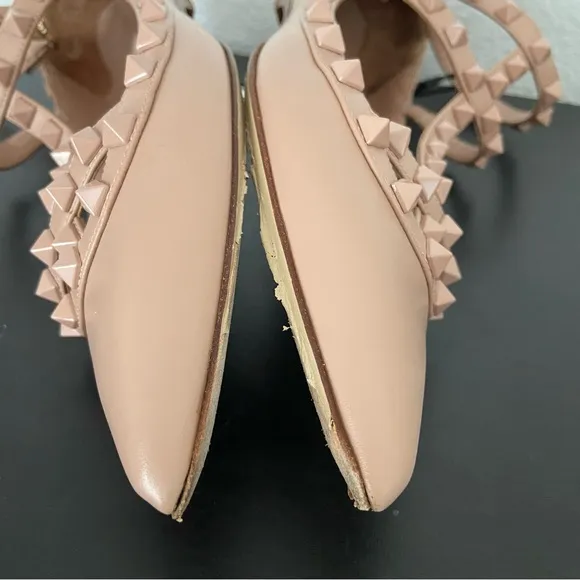Valentino Garavani Rockstud Caged Ballerina Flats Pointed Toe