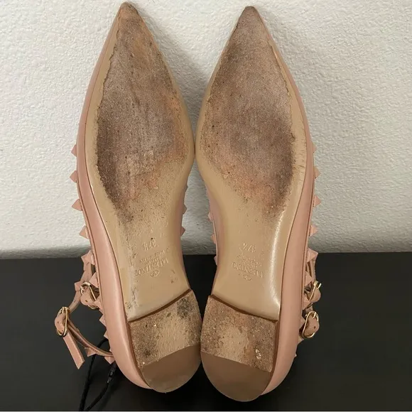 Valentino Garavani Rockstud Caged Ballerina Flats Pointed Toe