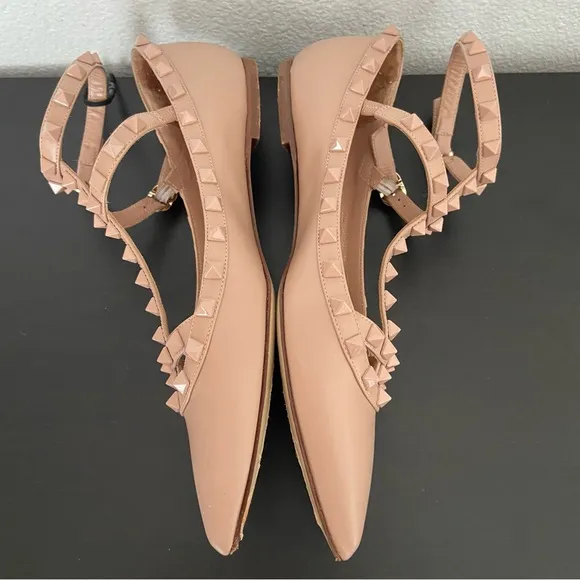 Valentino Garavani Rockstud Caged Ballerina Flats Pointed Toe