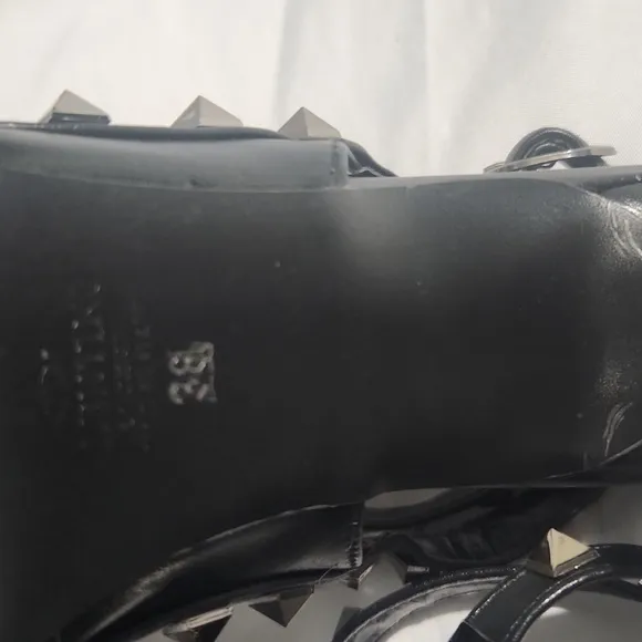 Valentino Garavini Studded Black Strappy Heels Size 38