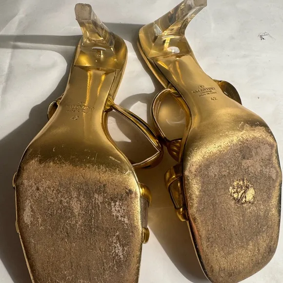 Valentino Gold Women's Heeled Sandals sz 42  women’s 12