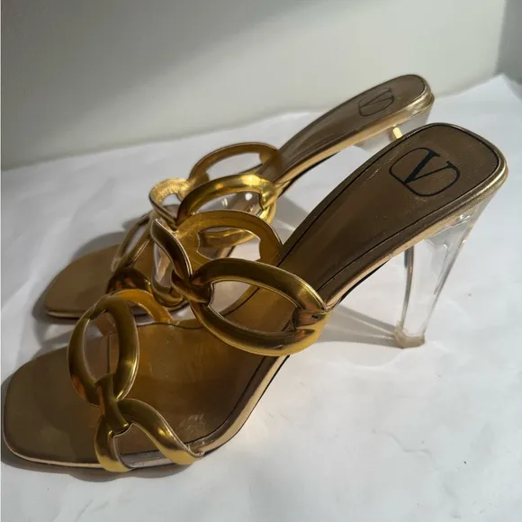 Valentino Gold Women's Heeled Sandals sz 42  women’s 12