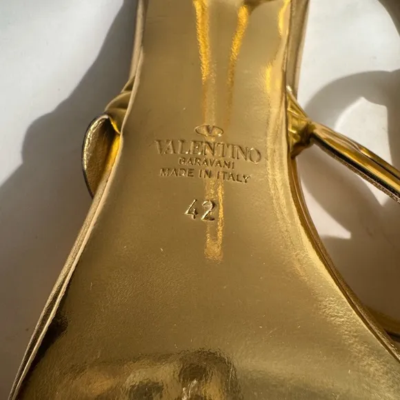 Valentino Gold Women's Heeled Sandals sz 42  women’s 12