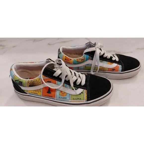 Vans &quot;Loteria Old Skool&quot; Sneakers (Multi/True White) Skate Women Sz 6 / Mens 4.5