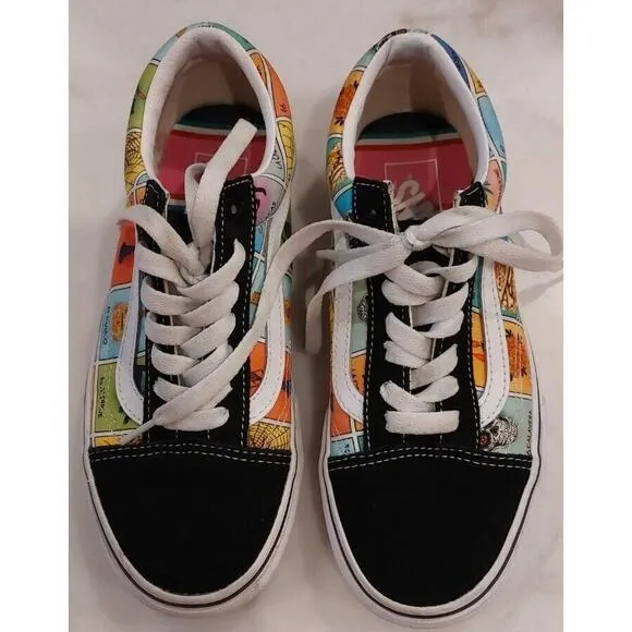 Vans &quot;Loteria Old Skool&quot; Sneakers (Multi/True White) Skate Women Sz 6 / Mens 4.5