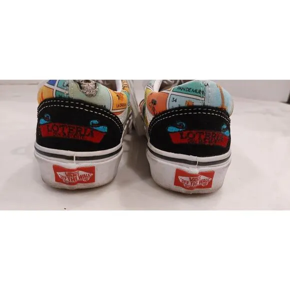 Vans &quot;Loteria Old Skool&quot; Sneakers (Multi/True White) Skate Women Sz 6 / Mens 4.5