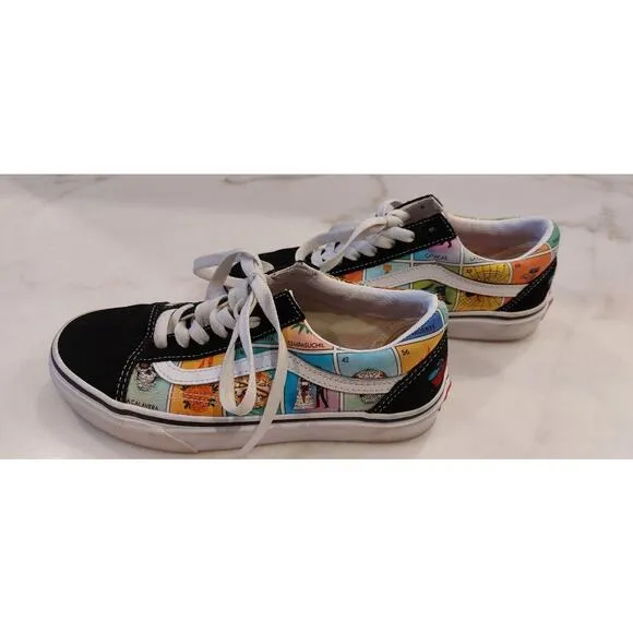 Vans &quot;Loteria Old Skool&quot; Sneakers (Multi/True White) Skate Women Sz 6 / Mens 4.5