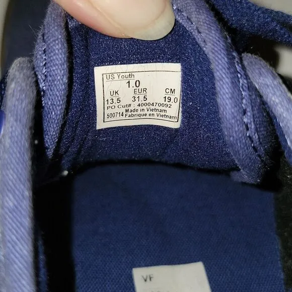 Vans Atwood Lo Low Top Padded Collar Dress Blue Denim Sneaker Shoes Kid Size 1