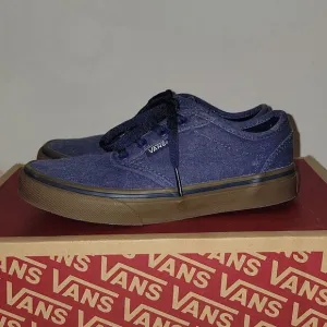 Vans Atwood Lo Low Top Padded Collar Dress Blue Denim Sneaker Shoes Kid Size 1