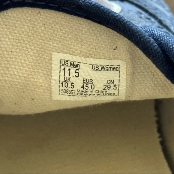 Vans Authentic Deboss OTW Dress Blues Sneaker Size 11.5 Men