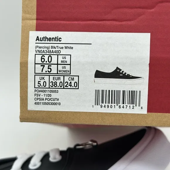 Vans Black and White Women's Sneakers