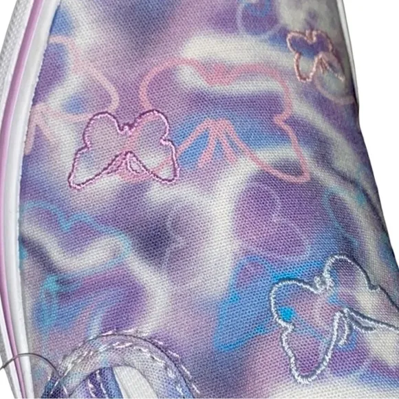 Vans Butterfly Dreams Women's Slip On Tennis Shoes White w/Pink &amp; Purple