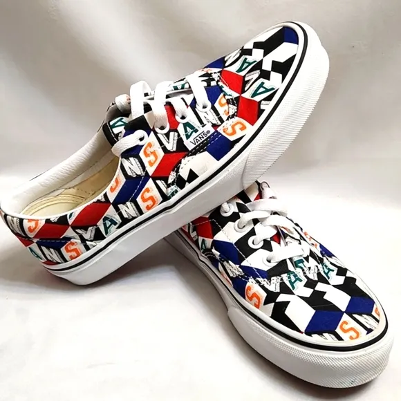Vans Checker Cube Multicolored sneakers (Unisex mens size 5.5, womens size 7)