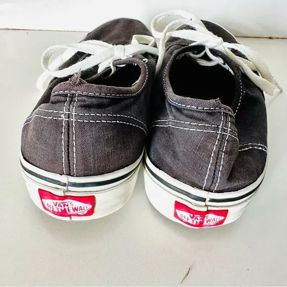 VANS Classic Authentic Lace Up White Black Unisex Sneakers Retro Skate Shoes 8
