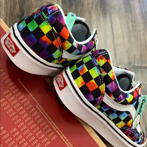 •VANS COMFYCUSH OLD SKOOL Tie-Dye CHECKERBOARD Mens