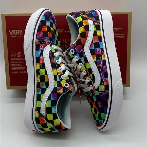 •VANS COMFYCUSH OLD SKOOL Tie-Dye CHECKERBOARD Mens