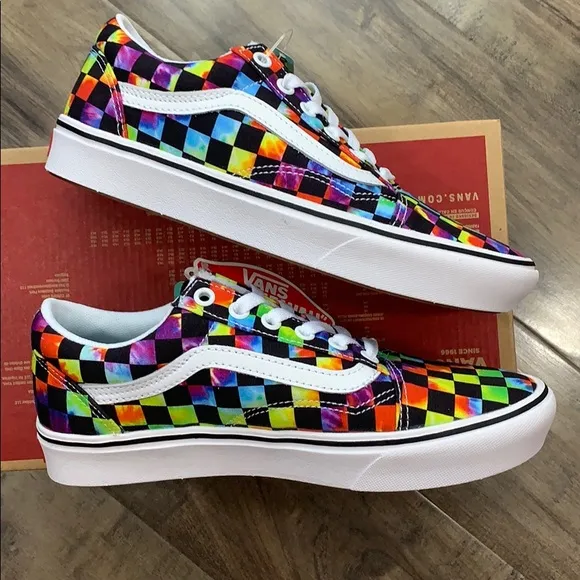•VANS COMFYCUSH OLD SKOOL Tie-Dye CHECKERBOARD Mens