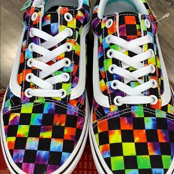 •VANS COMFYCUSH OLD SKOOL Tie-Dye CHECKERBOARD Mens