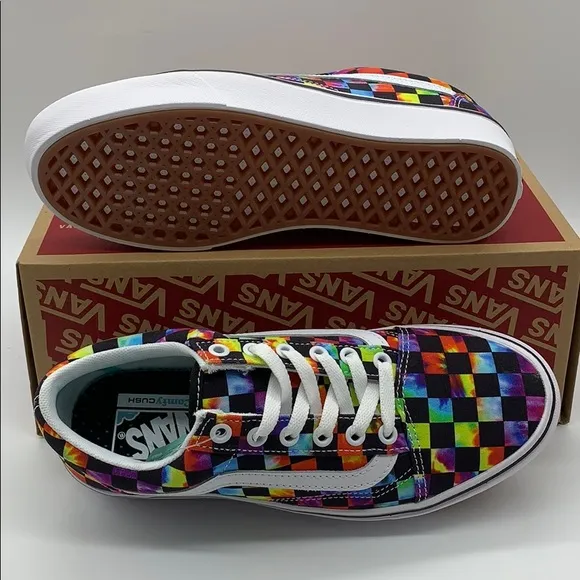 •VANS COMFYCUSH OLD SKOOL Tie-Dye CHECKERBOARD Mens