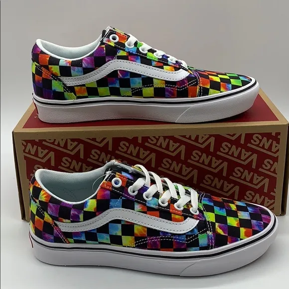 •VANS COMFYCUSH OLD SKOOL Tie-Dye CHECKERBOARD Mens
