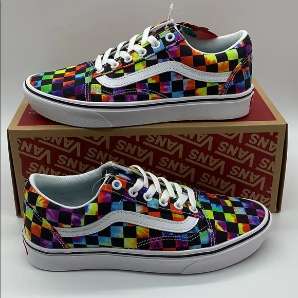 •VANS COMFYCUSH OLD SKOOL Tie-Dye CHECKERBOARD Mens