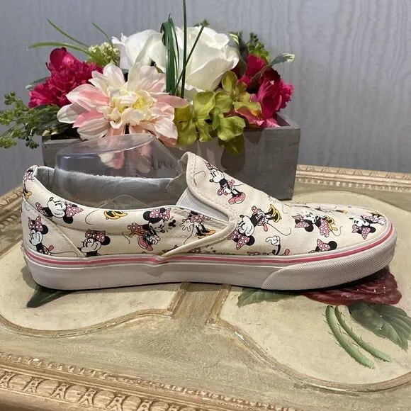 Vans Disney Minnie Mouse Sneakers Cream Men’s Sz 10