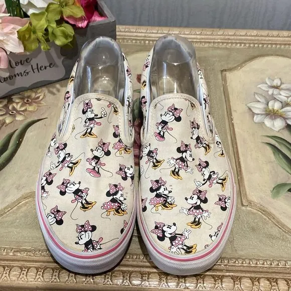 Vans Disney Minnie Mouse Sneakers Cream Men’s Sz 10