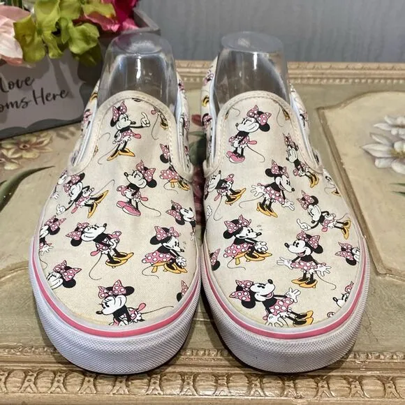 Vans Disney Minnie Mouse Sneakers Cream Men’s Sz 10