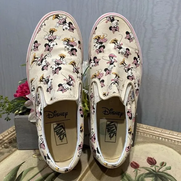 Vans Disney Minnie Mouse Sneakers Cream Men’s Sz 10