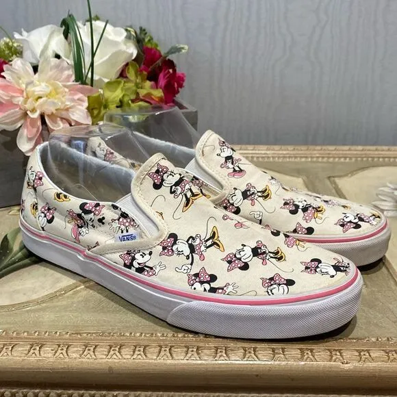Vans Disney Minnie Mouse Sneakers Cream Men’s Sz 10