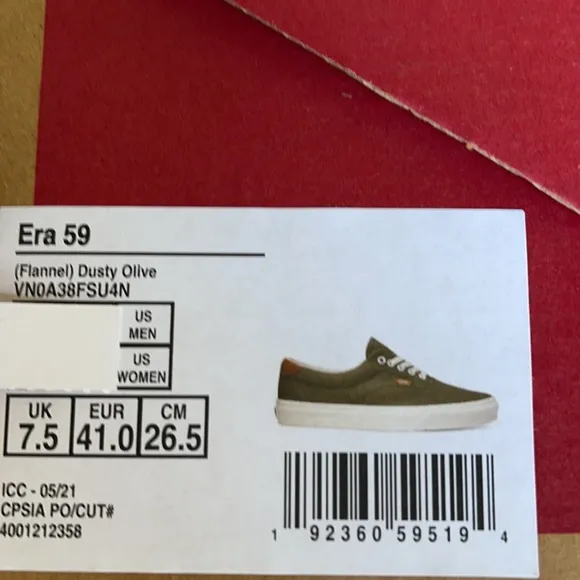 Vans Era 59 Flannel Dusty Olive Men’s