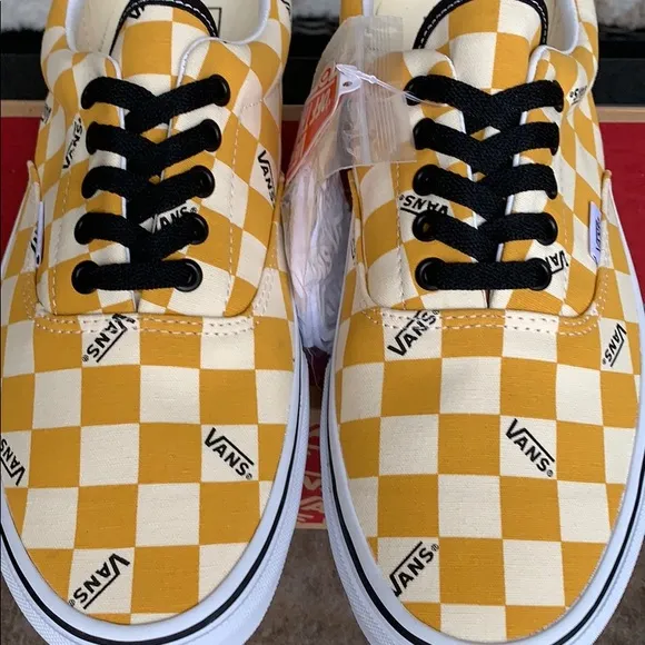 •VANS ERA big checkerboard yellow/true white