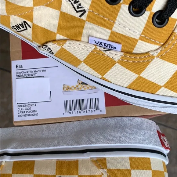 •VANS ERA big checkerboard yellow/true white