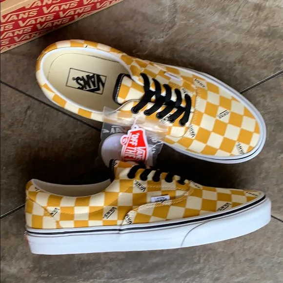•VANS ERA big checkerboard yellow/true white