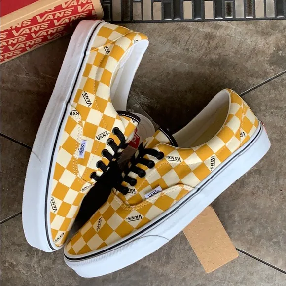 •VANS ERA big checkerboard yellow/true white