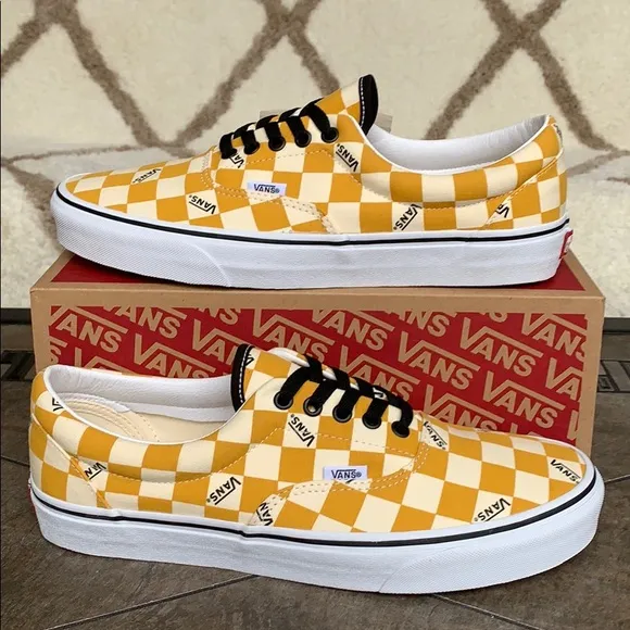 •VANS ERA big checkerboard yellow/true white