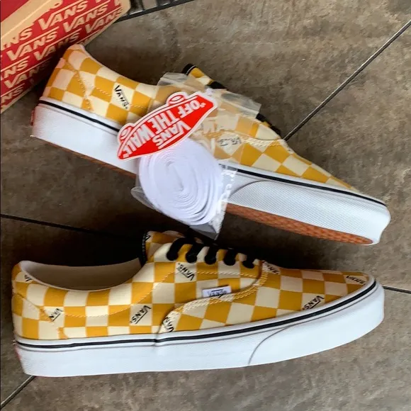 •VANS ERA big checkerboard yellow/true white