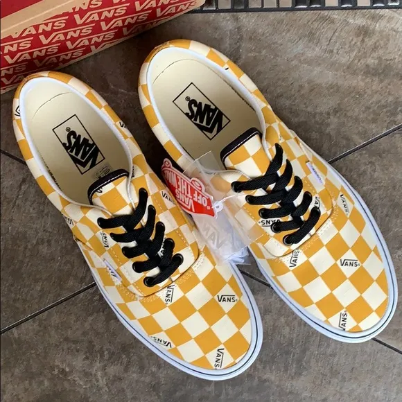 •VANS ERA big checkerboard yellow/true white