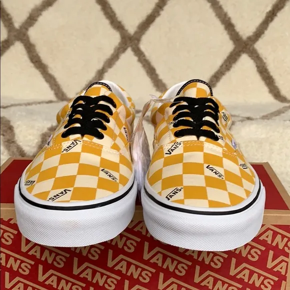 •VANS ERA big checkerboard yellow/true white