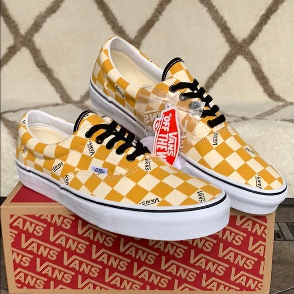 •VANS ERA big checkerboard yellow/true white
