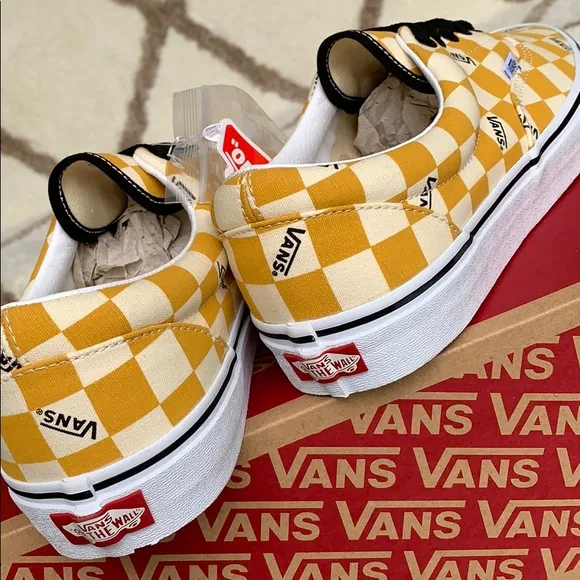 •VANS ERA big checkerboard yellow/true white