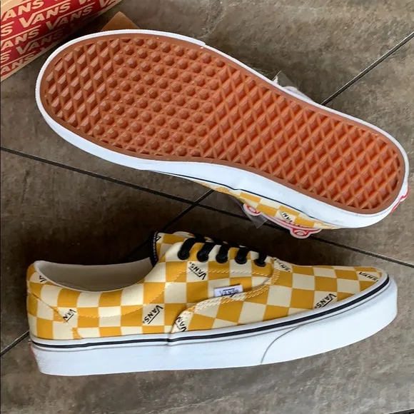 •VANS ERA big checkerboard yellow/true white