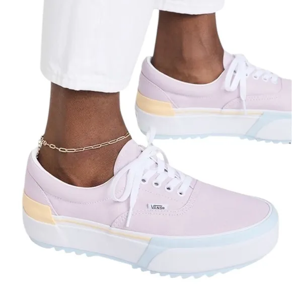 Vans Era Stacked Platform Pastel Multi Sneakers Women Size 9.5 Men Size 8