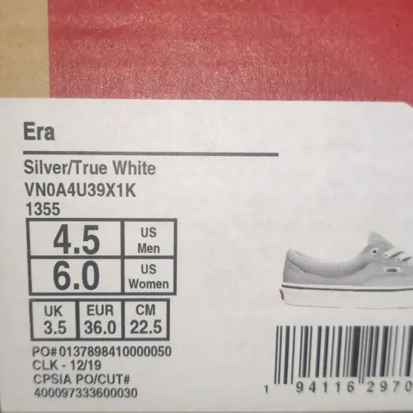 Vans Era Unisex Shoes,size 4.5 Mens