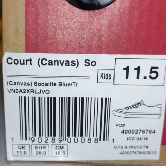 Vans Kids Court Little Kid/Big Kid Canvas Sodalite